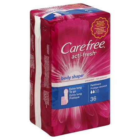 CAREFREE Body Shape Extra Long To Go Pantiliner, 36PK 435481